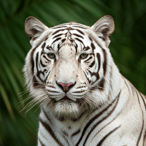 Majestuoso tigre blanco de Bengala en la selva tropical, inspiracion de Lizhor